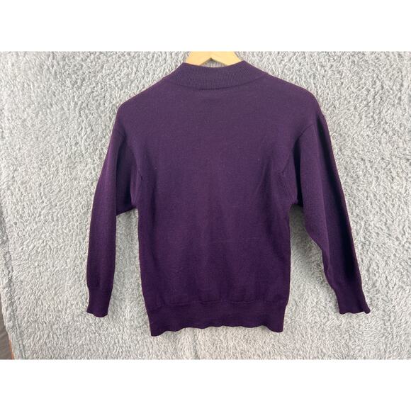 Neiman Marcus Exclusive Purple Merino Wool Sweater Made in Scotland Small/Medium - Picture 2 of 6